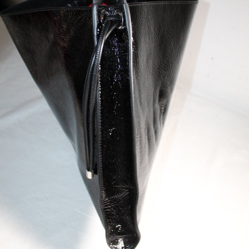 Christian Louboutin Le 54 Crinkle Patent Leather Drawstring Tote Shoulder Bag - Picture 6 of 15